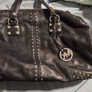 Michael Kors Black Leather Studded Women's Bag